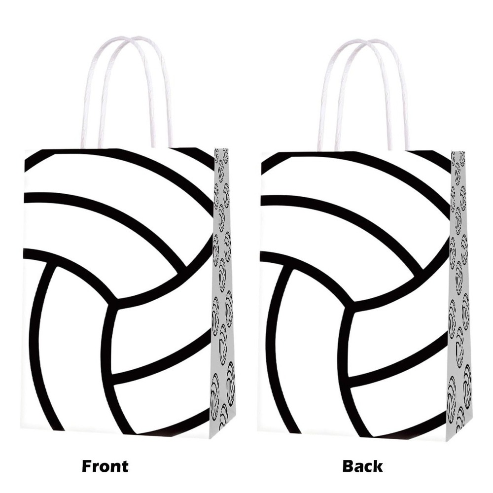 16 Volleyball-Themed‎ Party Favor Bags with Handles for Kids and Adults